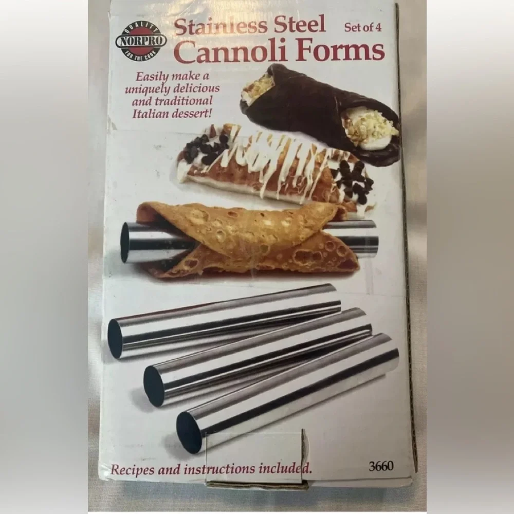 New in Box 12-Stainless Steel Cannoli Forms Recipe/Instructions Included All $20